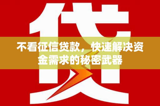 风顺堂区不看征信贷款，快速解决资金需求的秘密武器