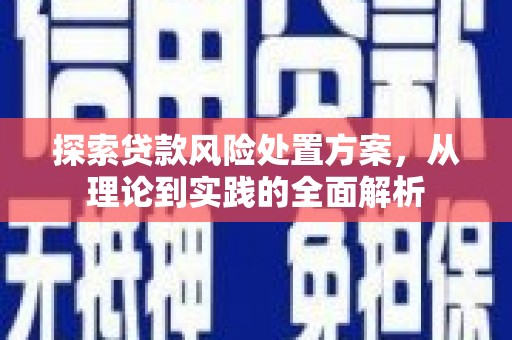 风顺堂区探索贷款风险处置方案，从理论到实践的全面解析