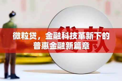 风顺堂区微粒贷，金融科技革新下的普惠金融新篇章